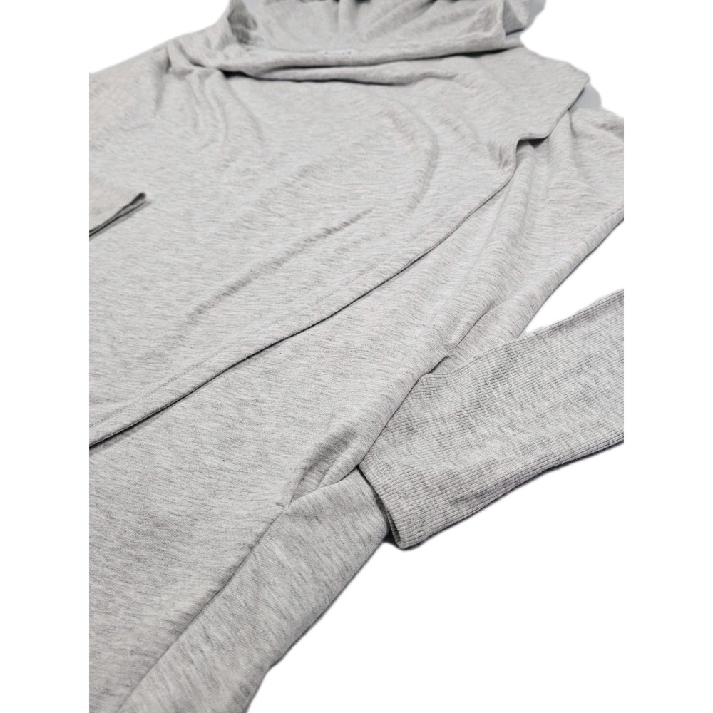 ATHLETA Purana Wrap Sweatshirt Med Hoodie Draped Pullover Modal Blend Light Gray - Picture 5 of 15